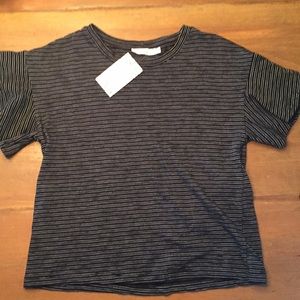 Lush size small black and white striped shirt